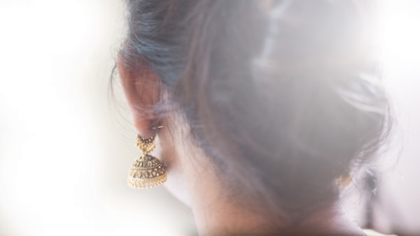 Gold jhumka earrings